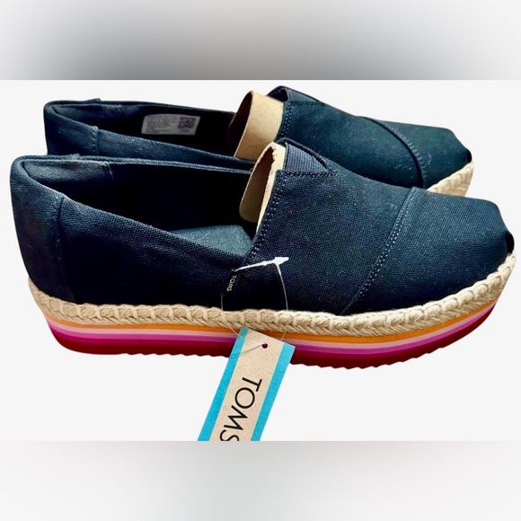 New in Box—TOMS Alpargata Platform Rope High Espadrille in Black-Size 8 - Picture 7 of 16